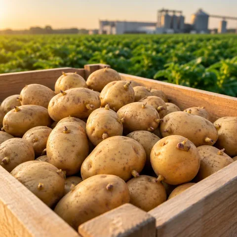Batata semente certificada preparada para plantio